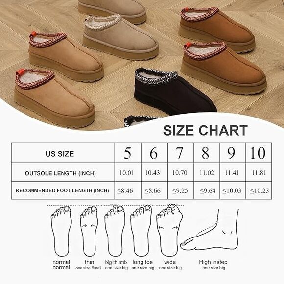 Gohom Platform Slippers Mini Boots for Women Fleece Lined Booties Anti-Slip, 10 - Picture 5 of 10